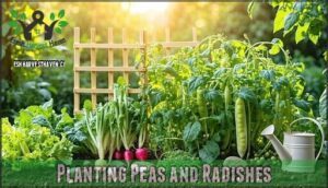 planting peas and radishes