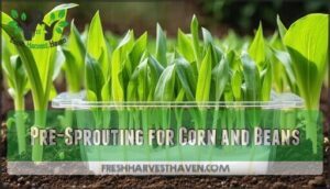 pre-sprouting for corn and beans