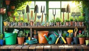 preparing garden supplies and tools