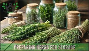 preparing herbs for storage