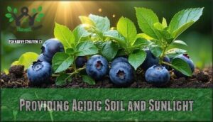 providing acidic soil and sunlight