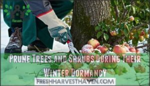 prune trees and shrubs during their winter dormancy