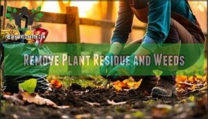 remove plant residue and weeds