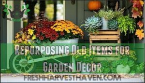 repurposing old items for garden decor