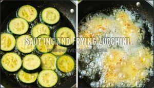 sautéing and frying zucchini