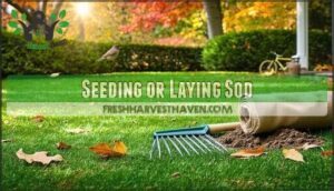 seeding or laying sod