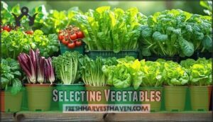 selecting vegetables