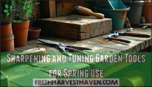 sharpening and tuning garden tools for spring use