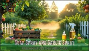 soap spray and garlic spray
