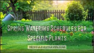 spring watering schedules for specific plants