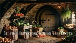 storing harvested winter vegetables