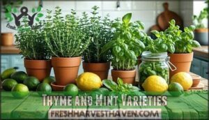 thyme and mint varieties