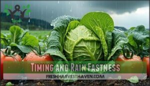 timing and rain fastness