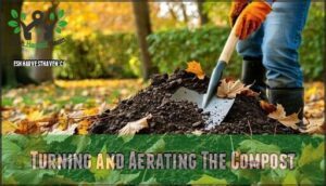 turning and aerating the compost