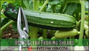 using clean pruning shears