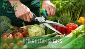 using clean shears