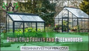 using cold frames and greenhouses