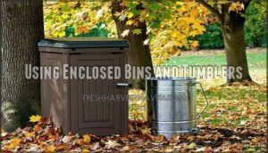 using enclosed bins and tumblers