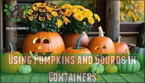 using pumpkins and gourds in containers