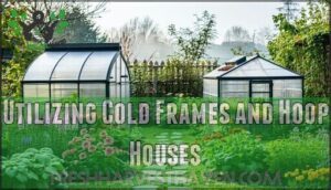 utilizing cold frames and hoop houses