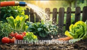 watering vegetable gardens