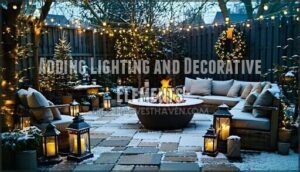 adding lighting and decorative elements