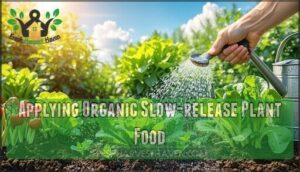 applying organic slow-release plant food