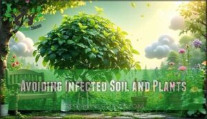 avoiding infected soil and plants