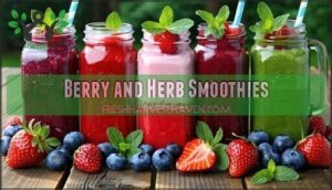 berry and herb smoothies