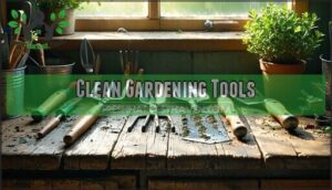 clean gardening tools