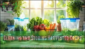 cleaning and storing harvested crops