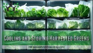 cooling and storing harvested greens