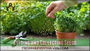 cutting and collecting seeds