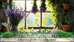 drying delicate flowers
