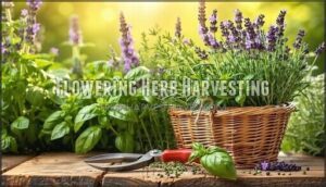 flowering herb harvesting