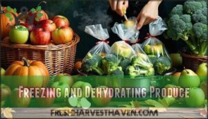 freezing and dehydrating produce