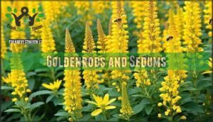 goldenrods and sedums