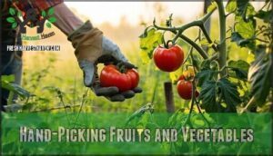 hand-picking fruits and vegetables