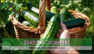 handling cucumbers