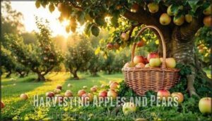 harvesting apples and pears