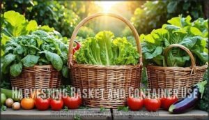harvesting basket and container use