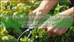 harvesting fresh herbs daily