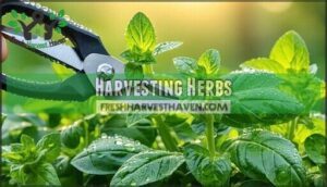 harvesting herbs