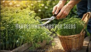 harvesting herbs for seeds