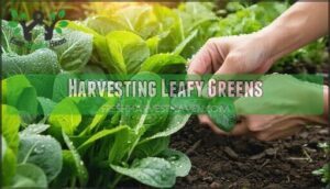 harvesting leafy greens