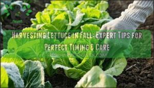 harvesting lettuce in fall