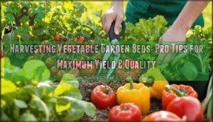 harvesting vegetable garden beds