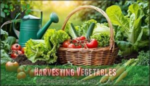 harvesting vegetables