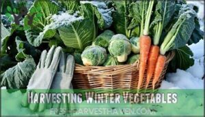 harvesting winter vegetables
