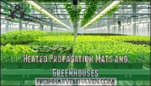 heated propagation mats and greenhouses